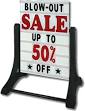 The Alaska Deluxe Swinger Sidewalk Changeable Message Board Sign is the