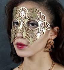 Reserved for Kathleen Bires - Maple Leaf Mask in gold - il_570xN.379898897_onas