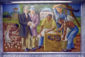 George Beattie mural of slaves picking and ginning cotton Beattie\u0026#39;s son George Beattie III says his father thought slavery was terrible but that he was ... - George-Beattie-picking-and-ginning-cotton