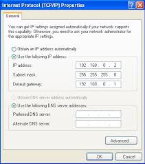 Default Gateway � 192.168.0.1 4. Click OK and you are done for PC2 as well.