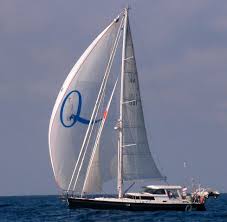 s/v Quest flying her gennaker!