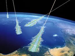 This is a picture of cosmic rays from outer space.If you click on the picture, it will send you to a website full of facts.