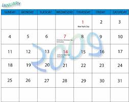 printable 2009 calendar