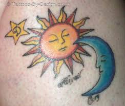 sun moon and star tattoo