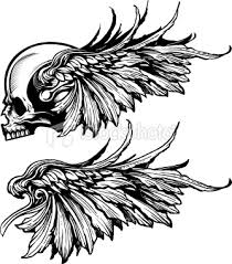 skull wing tattoo