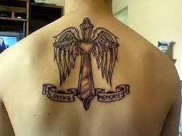 memorial cross tattoo designs