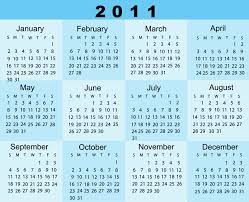 2011 printable calendar