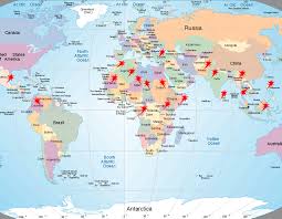printable labeled world map