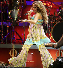 The singer takes to the stage