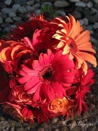 orange wedding bouquet