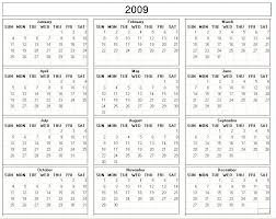 printable 2009 calendar