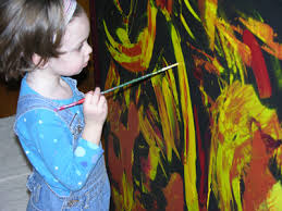 little girl painting