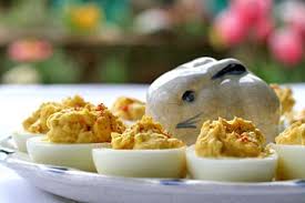 Deviled eggs. Easter egg hunts