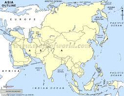 blank asia map