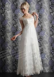 Empire Wedding Dresses Cap Sleeve Ankle Length Satin Tulle. Sale: $168.00