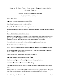 how to write a paper