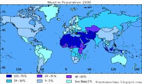 Muslim population map, 2000