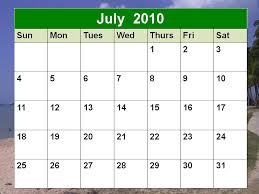 july 2010 calendar printable