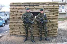 KFOR troops guarding a Serbian