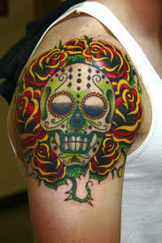 day of the dead skull tattoo designs