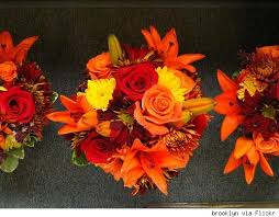orange wedding bouquet