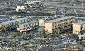 Japan tsunami: smoke rises