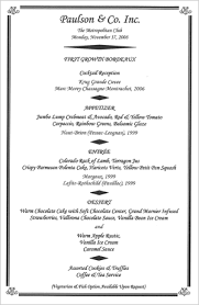 Paulson \x26amp; Co. dinner menu
