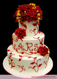 red rose wedding cakes