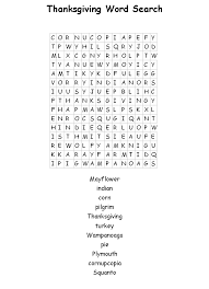Thanksgiving Word Search