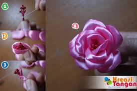 Tutorial Cara Membuat Bunga Mawar Dari Pita | Proyek untuk Dicoba ...