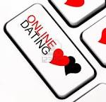 Online Dating Button With Heart Shaped Talk Cloud On Keyboard