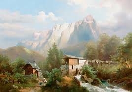 Josef Thoma - Gemälde Kunstdruck Wassermühle im Hochgebirgstal - wassermuehle_im_hochgebirgstal_k071048