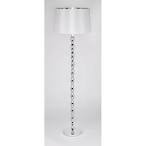 Endon 91275 1 light modern floor lamp white faux silk shade silver ...