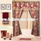 brown double swag shower curtains with valance, brown double swag ...