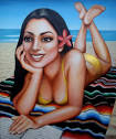 Category: Paintings - The Art of Felipe Ramos - girl-at-the-beach-felipe_ramos1