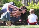 Selma Blair and her son Arthur both stand out in stripes as they