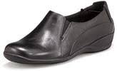 Clarks Flat Black Leather Shoes - ShopStyle UK