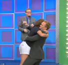 Price is Right contestant jumps on Neil Patrick Harris and Drew
