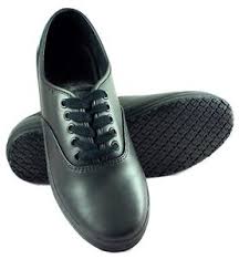 Townforst Womens Non Slip Resistant Work Leather Shoe Black ...