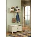 Alaterre Shaker Cottage Entryway Storage Bench and Coat Hooks ...