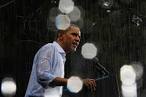Stumping in the rain: Downpour soaks Obama, enthusiastic ...