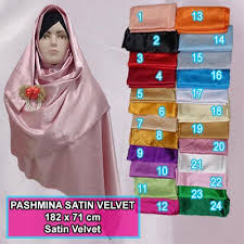 Jilbab pashmina satin velvet murah dan bagus