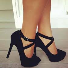 Shoes: black heels, platform heels, party shoes, high heels, criss ...