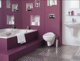 Luxury Purple Bathroom Lining With Glossy Floor