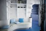 Interior. Striking Interior Designing By Pixel3D: White Blue ...