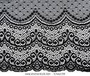 Decorative Black Lace On Insulated White Background Stock Photo.