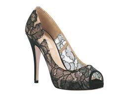sheer lace wedding shoes nude black | OneWed.com