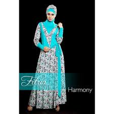 Harmony Biru | Baju Muslim GAMIS Modern