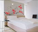 Modern White Master Bedroom Flower Wallpaper Decorating Ideas ...