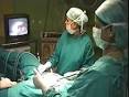A <b>laparoscopy</b> being performed.